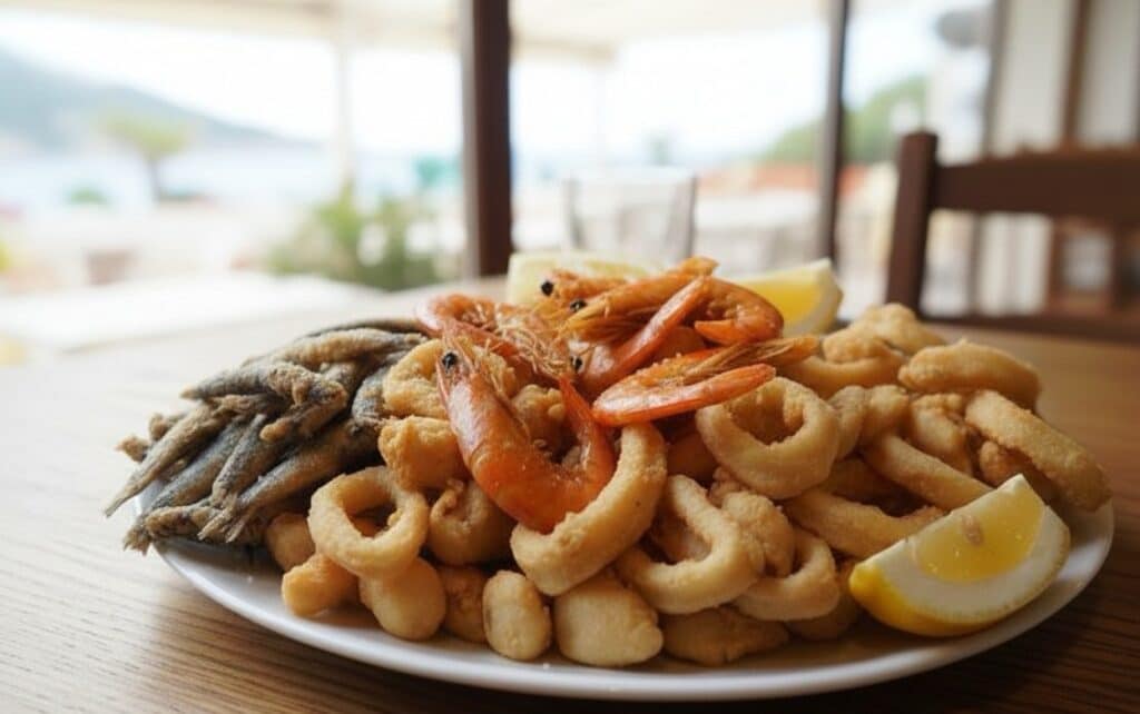 Fuente de fritura de pescado