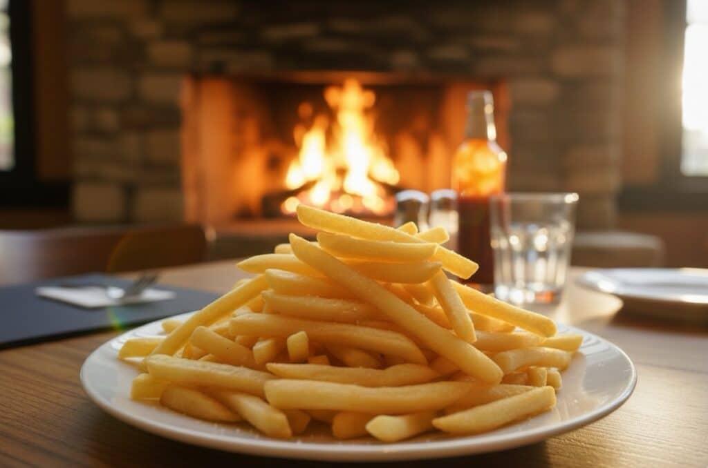 Fuente de patatas fritas de la casa