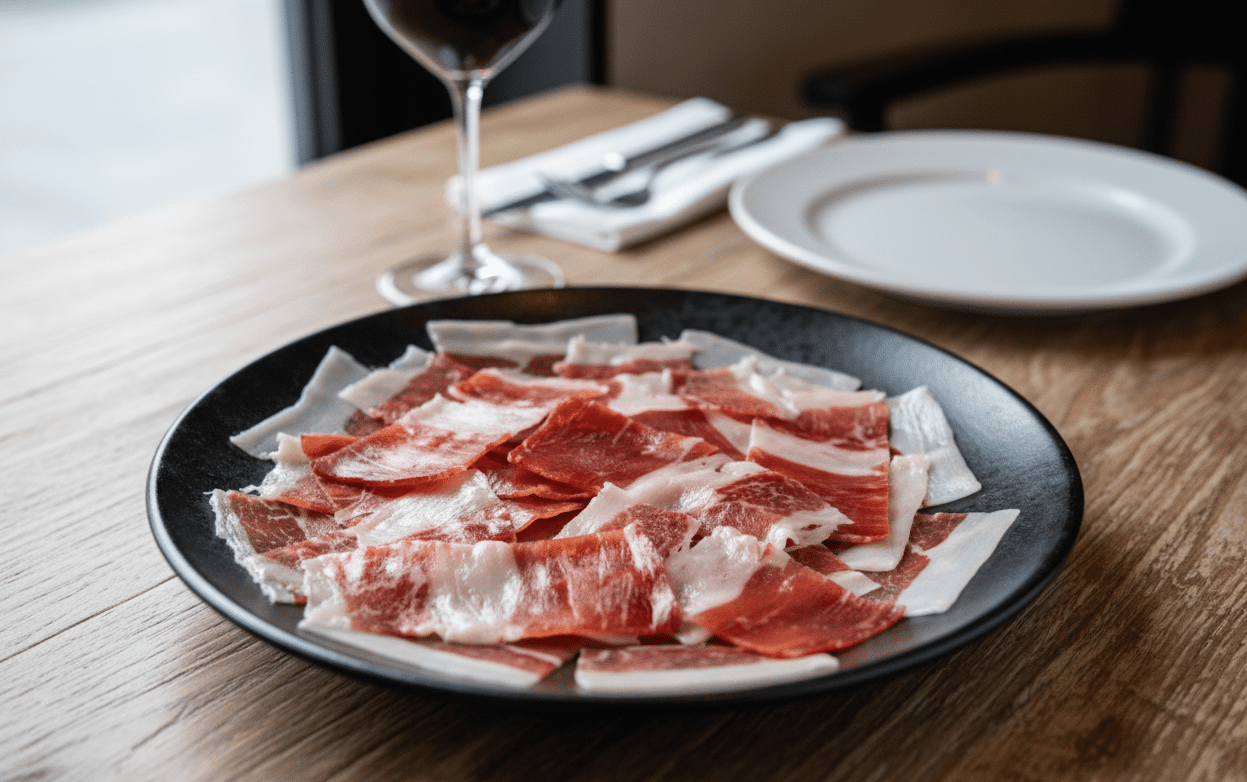 Plato de jamón ibérico y embutidos de celebración